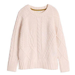 White Stuff Patchwork Cable Jumper